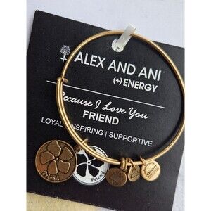 Alex and Ani + Energy Gold Friend Charm Bangle Bracelet